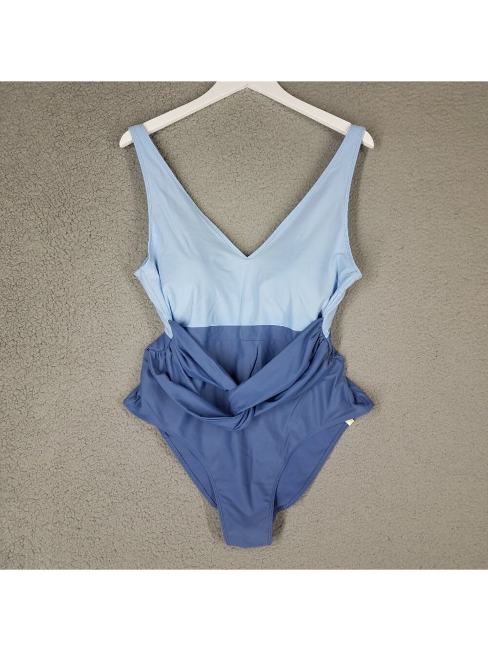 Summersalt One Piece Swimsuit Women's 14 Blue Lightly Lined Deep V-Neck Swim